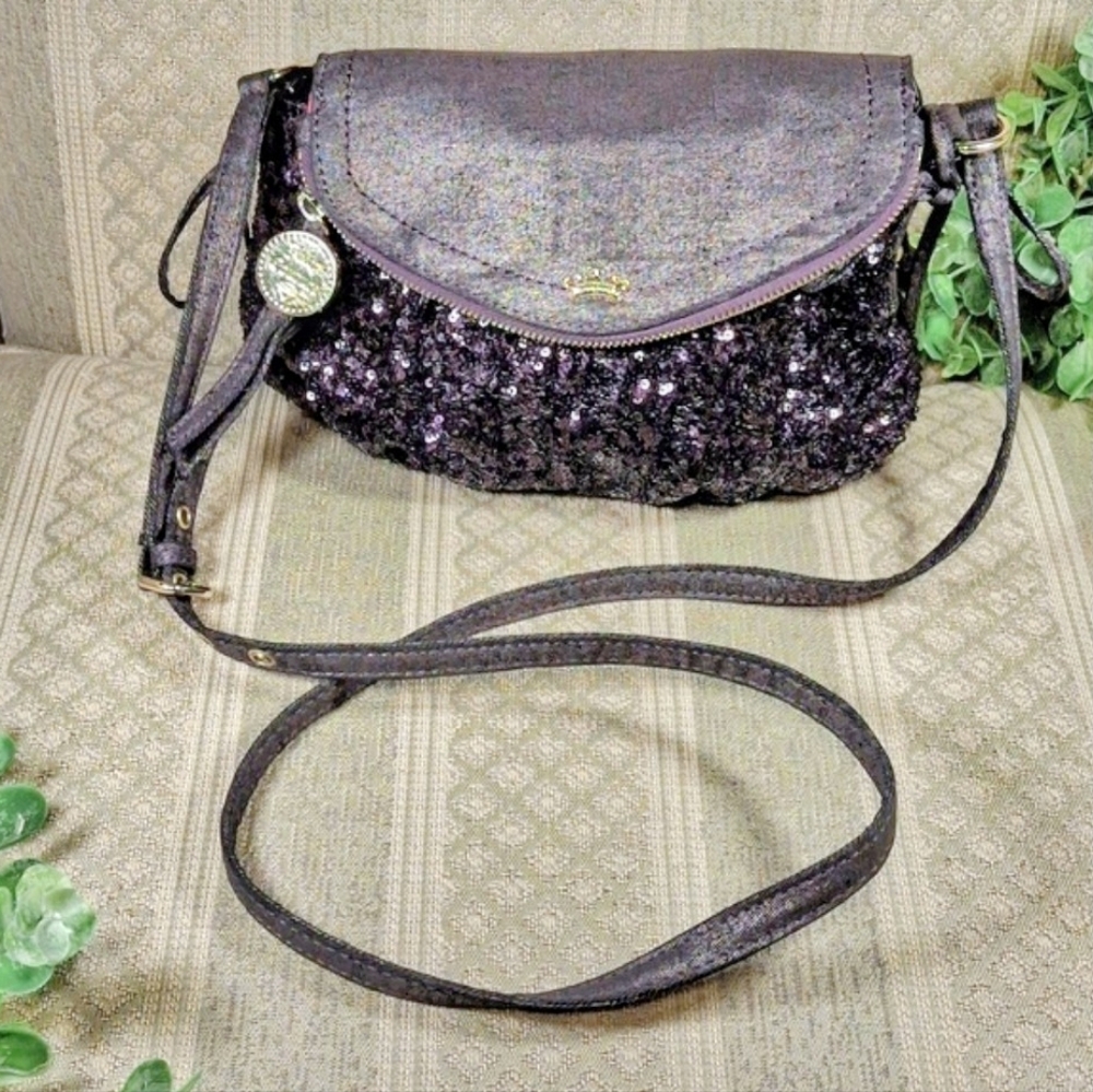 Juicy Couture Sequin & Denim  Crossbody Bag